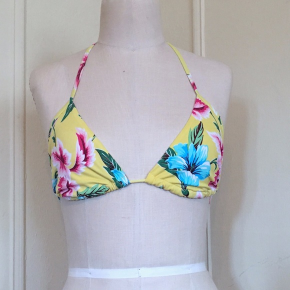 VS Swimsuit, TROPICAL FLOWERS, Bikini Triangle Top - Picture 1 of 9